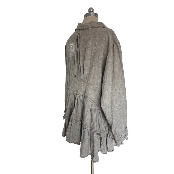 Magnolia Pearl Linen Love Jacket Cardigan Lagenlook Boho Cottagecore Made in USA - Picture 3 of 16